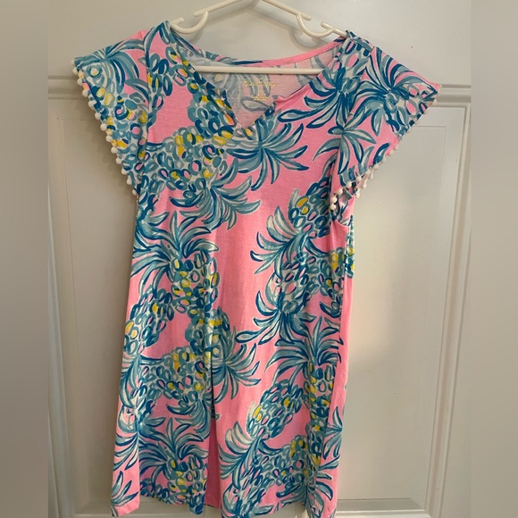 Lilly Pulitzer Size 6-7 Girls Dress Pink and Pineapples Summer Beach Dress - Picture 8 of 10